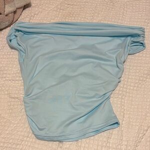 Light Blue Strapless Top